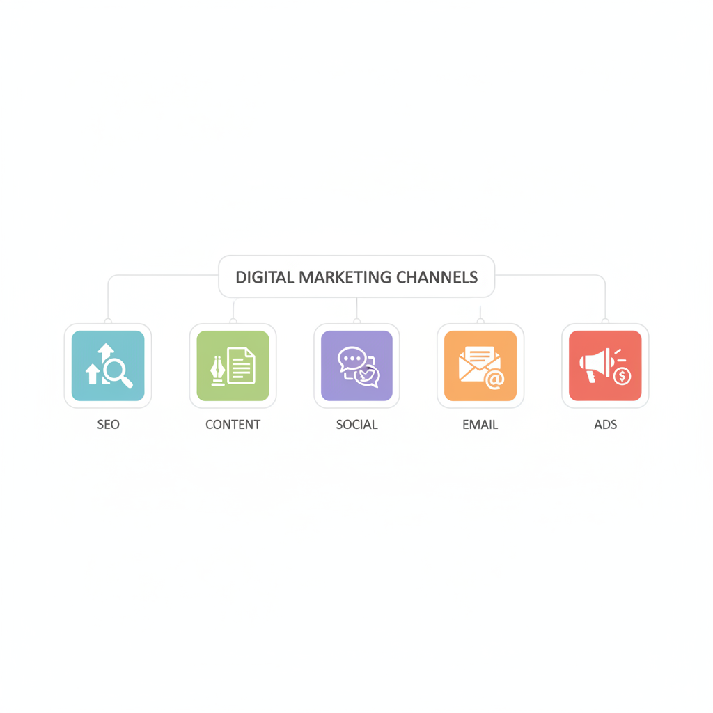 Panel comparativo entre SEM, Social Ads y remarketing con objetivos y métricas.