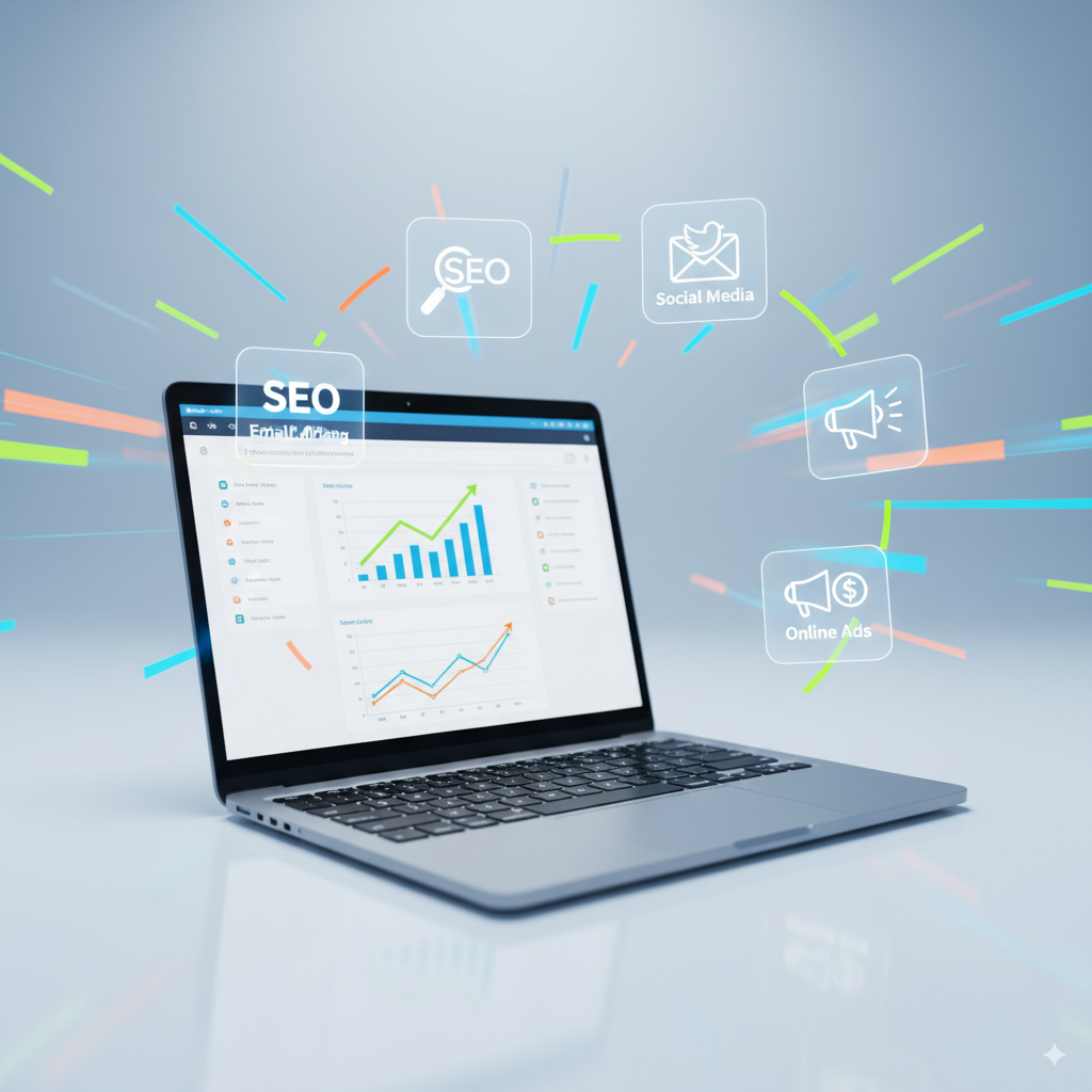 Diagrama de categorías, etiquetas y enlaces internos para SEO.